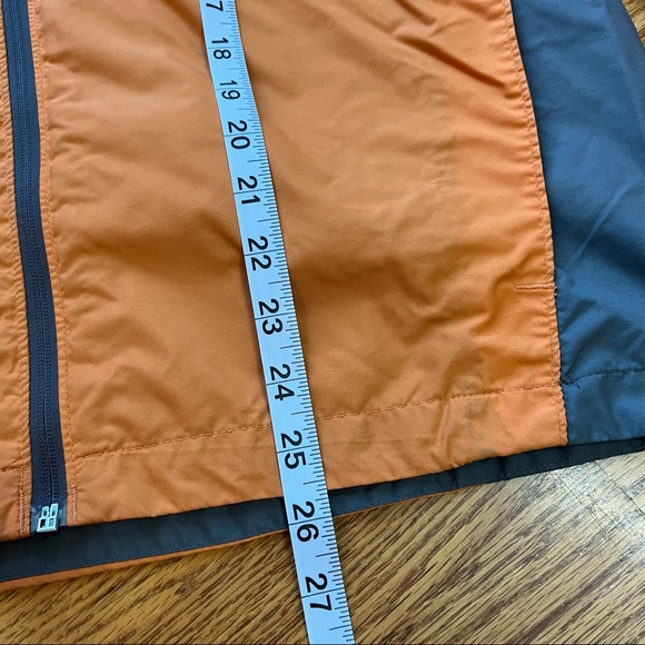 Columbia Youth 18/20 Orange Gray Hooded Rain Jacket Windbreaker - Picture 5 of 8